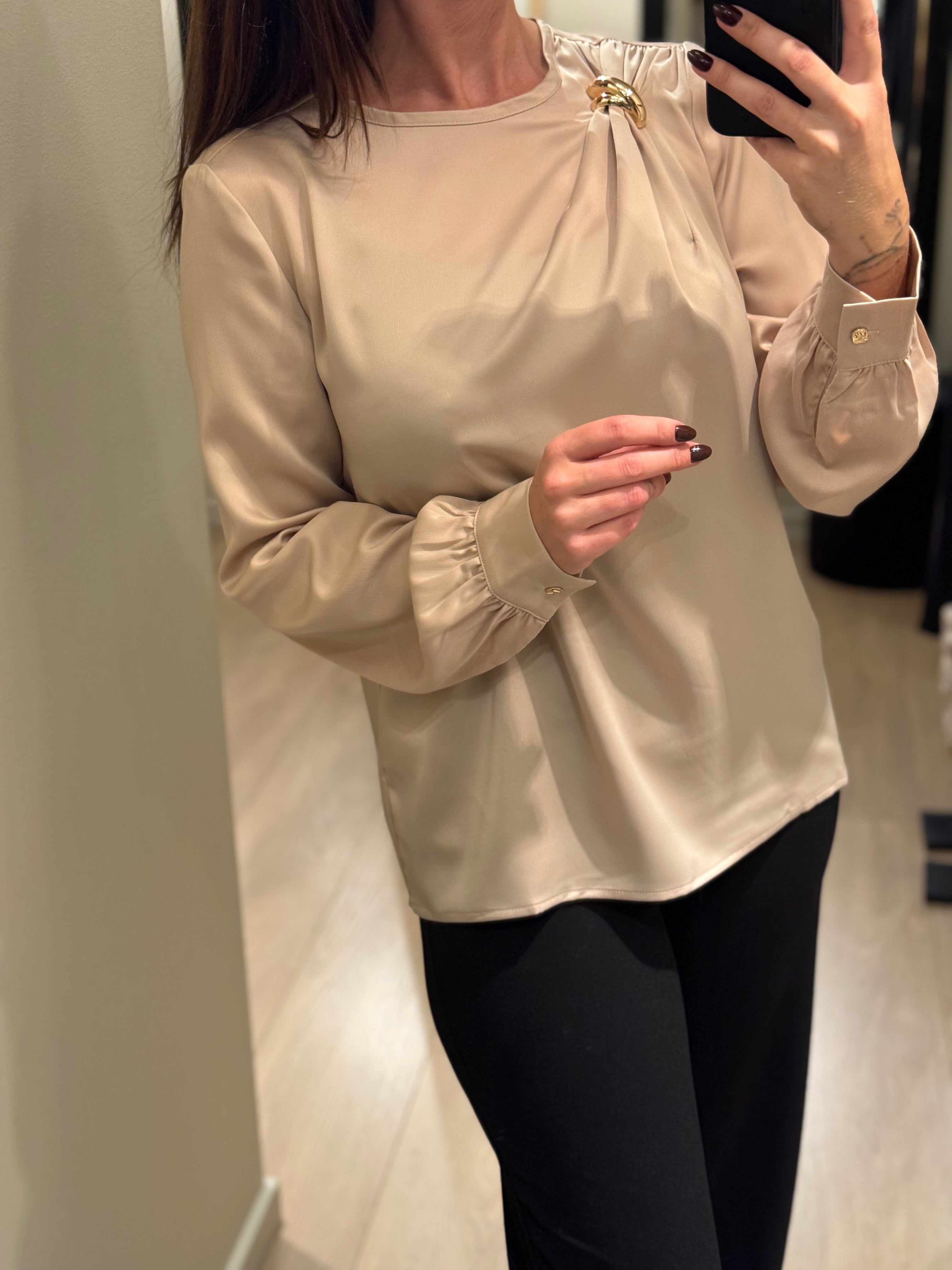 Sisters Point - Vemina-Ls - Bluse Porcelæn