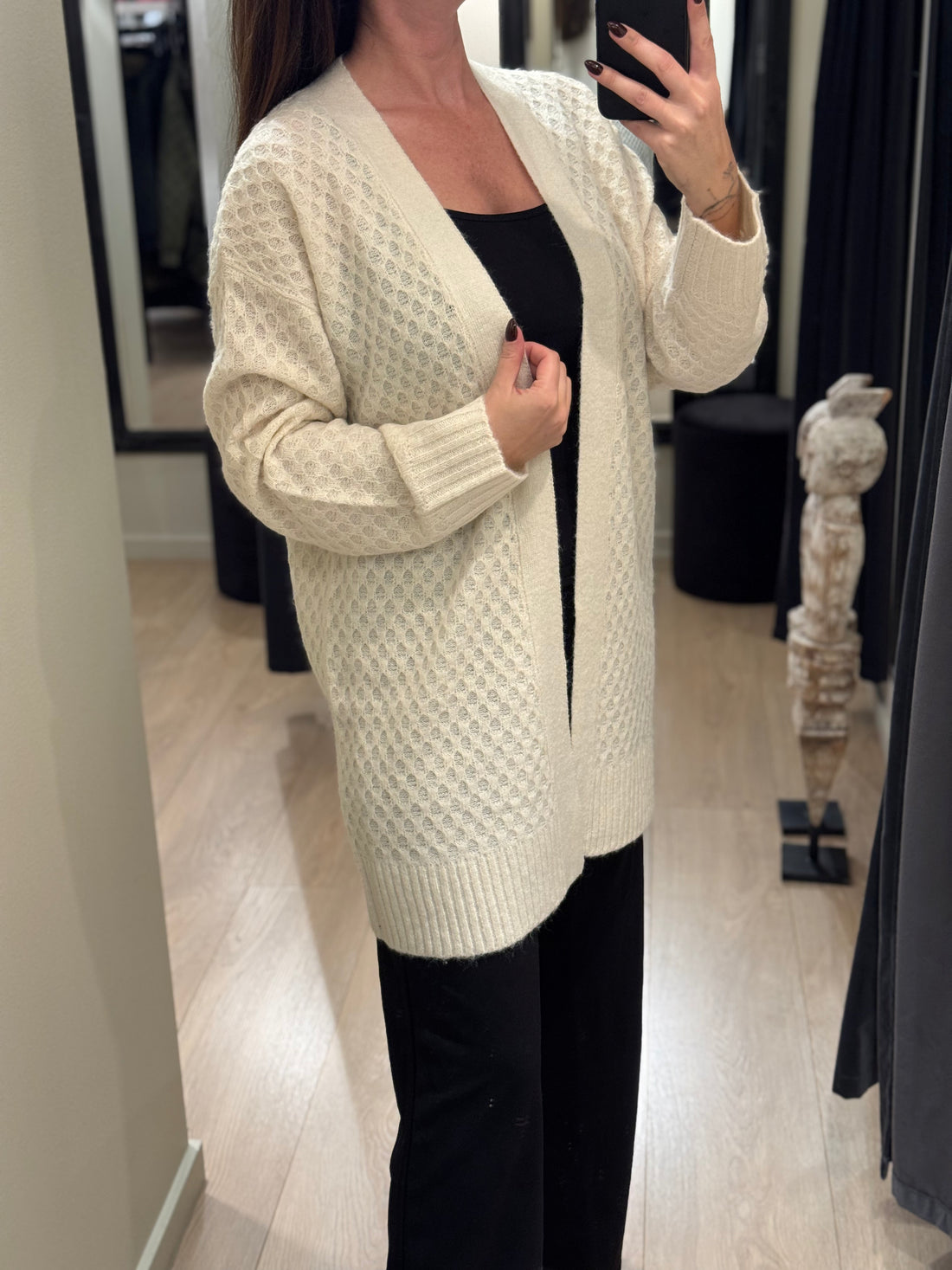JDY - Bigum L/S - Cardigan Råhvid