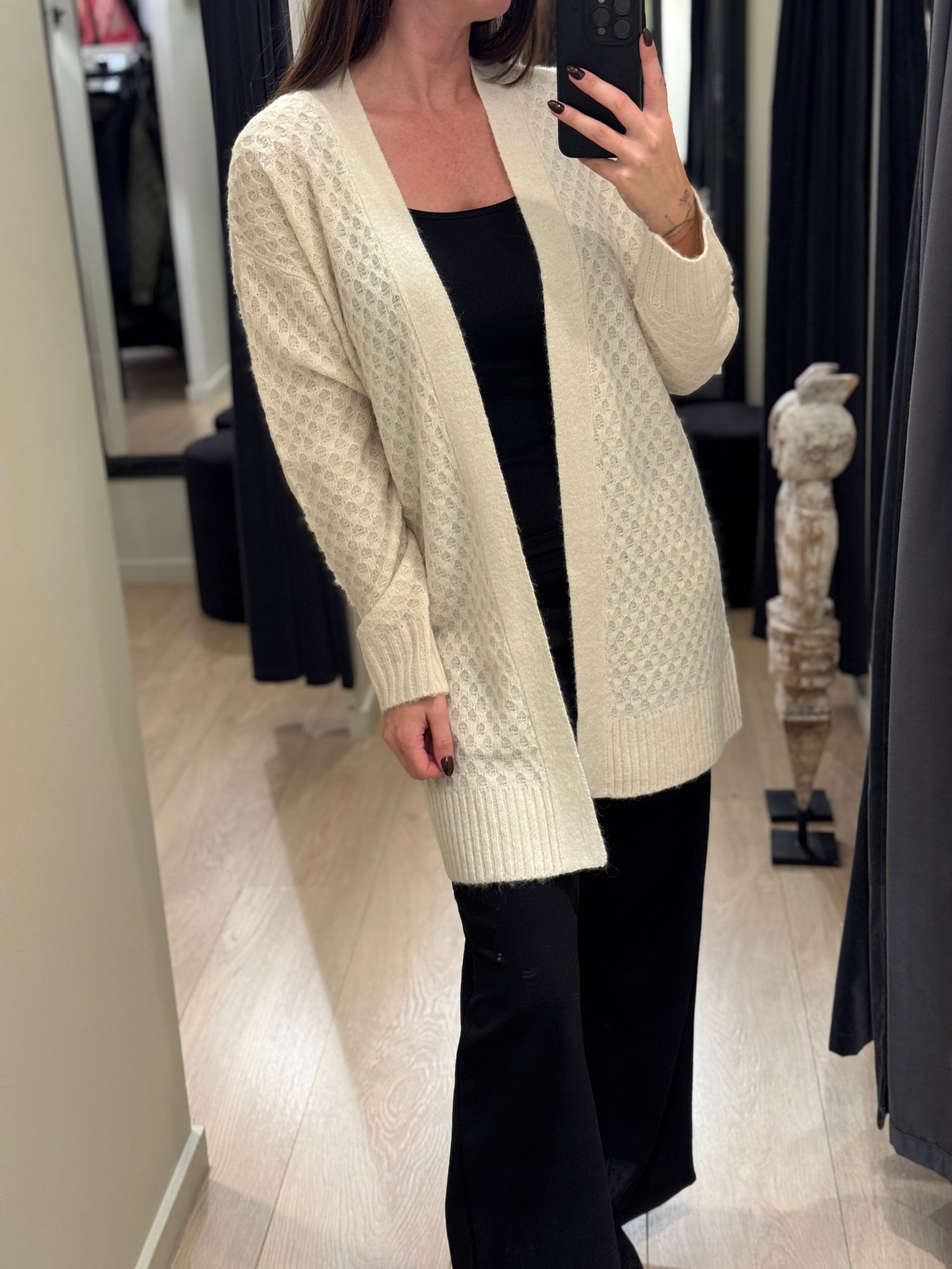 JDY - Bigum L/S - Cardigan Råhvid