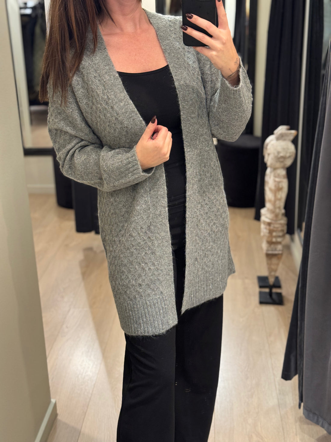 JDY - Bigum L/S - Cardigan Grå