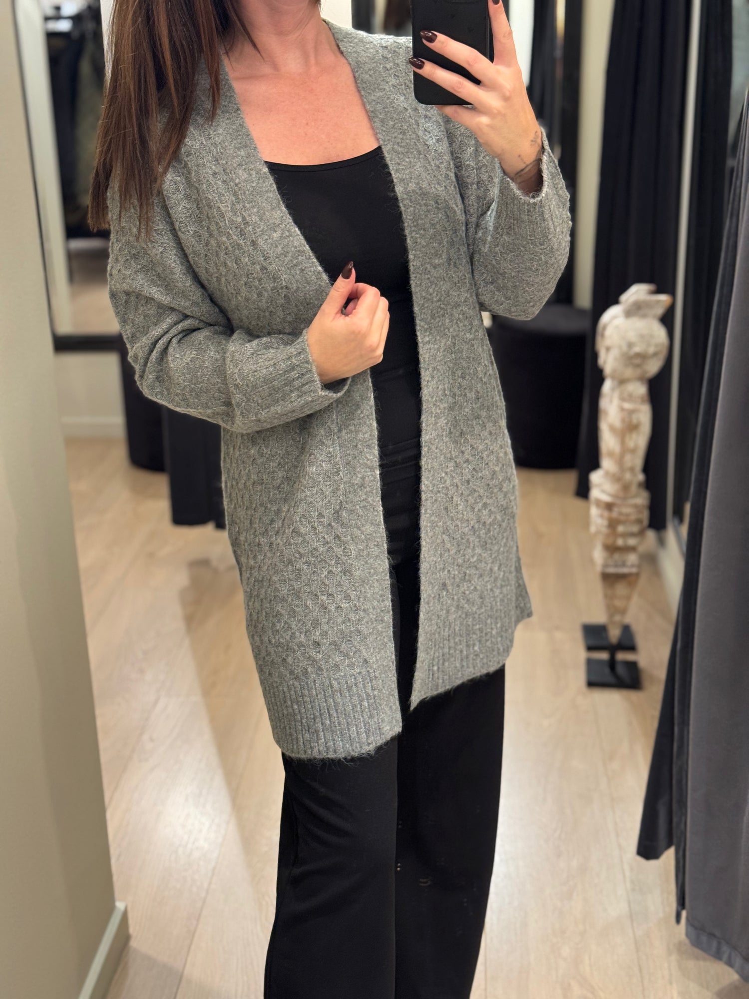 JDY - Bigum L/S - Cardigan Grå