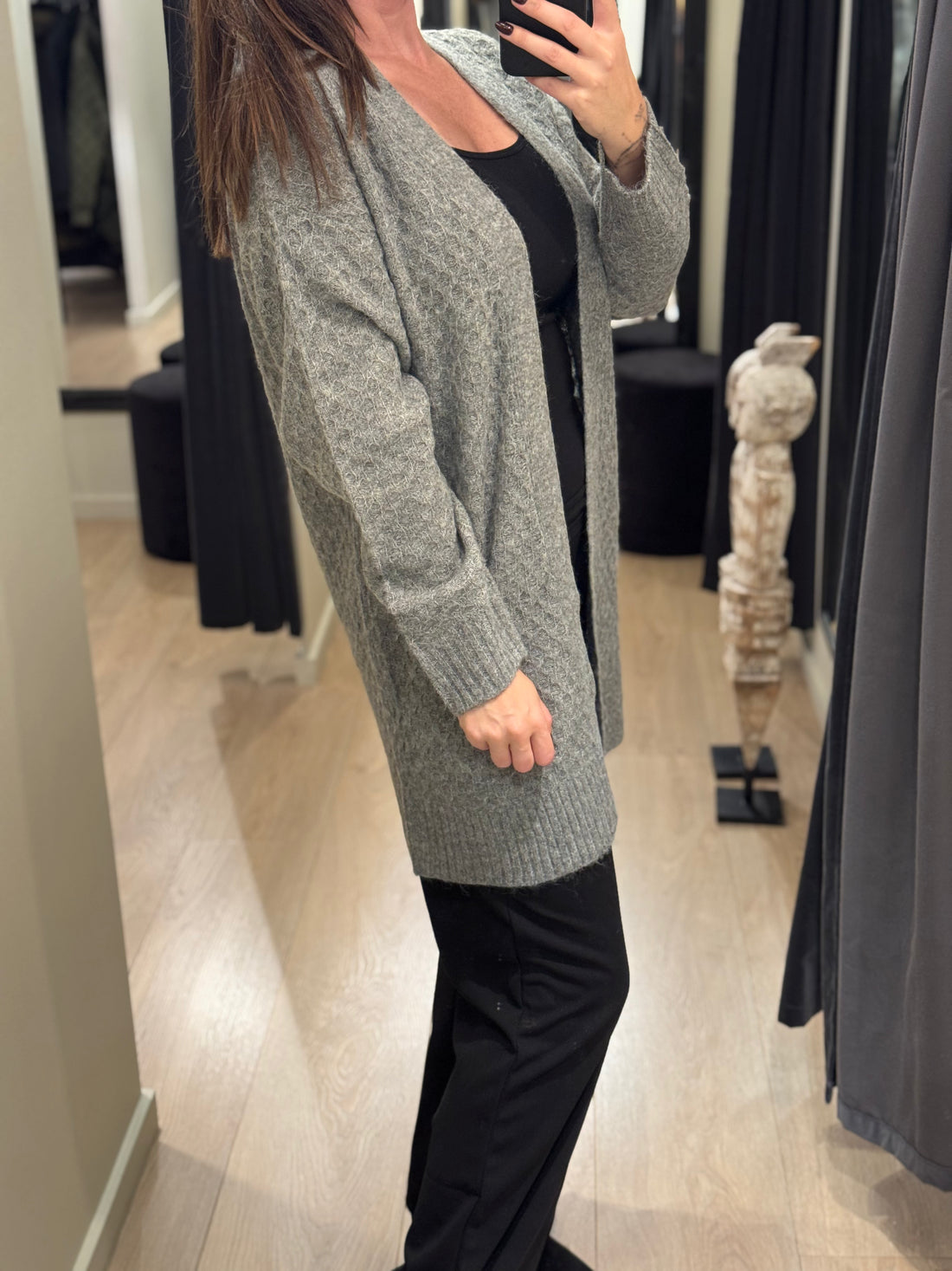 JDY - Bigum L/S - Cardigan Grå