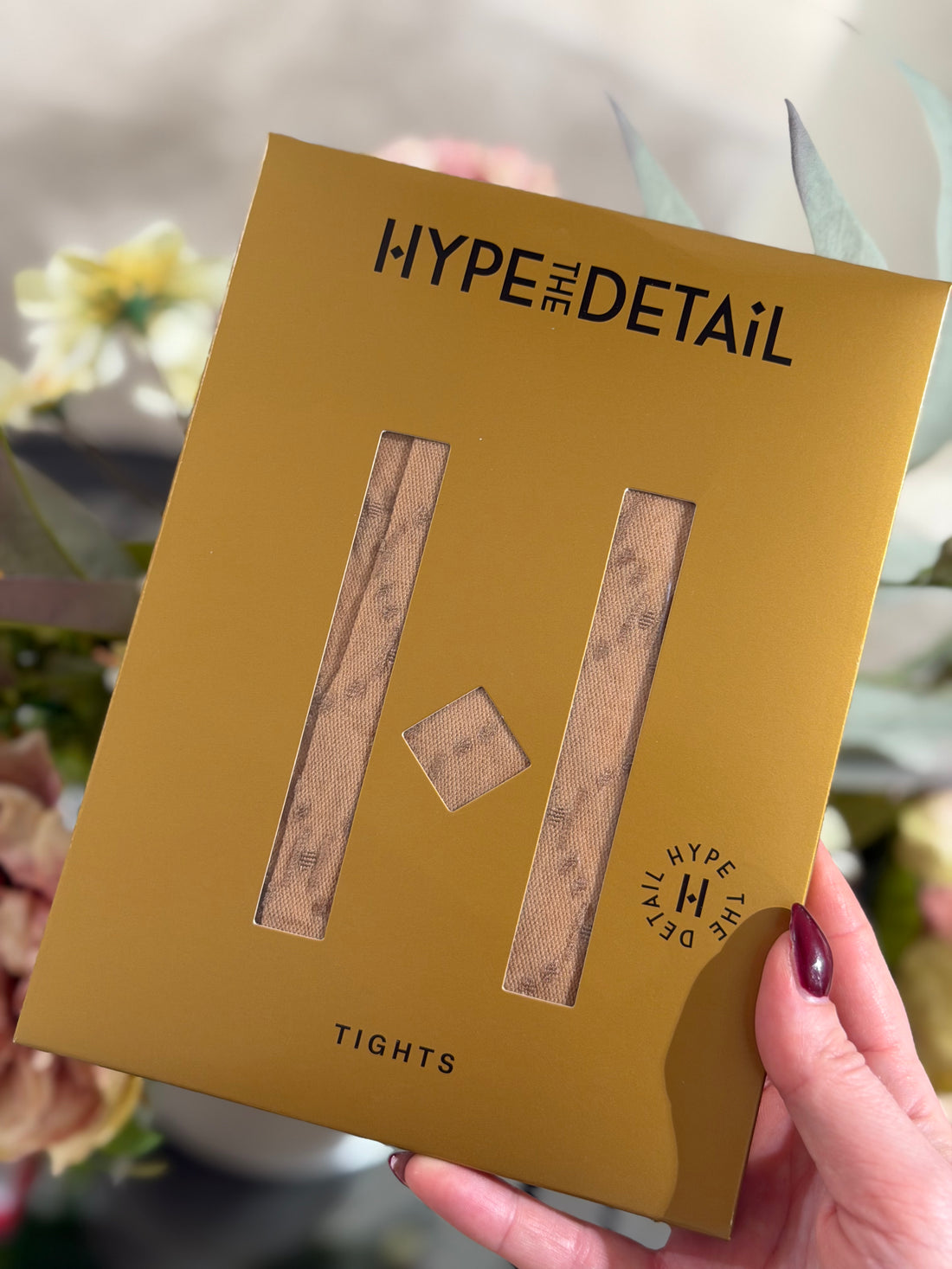 Hype the detail - Strømpebukser - Logo Beige m. brun