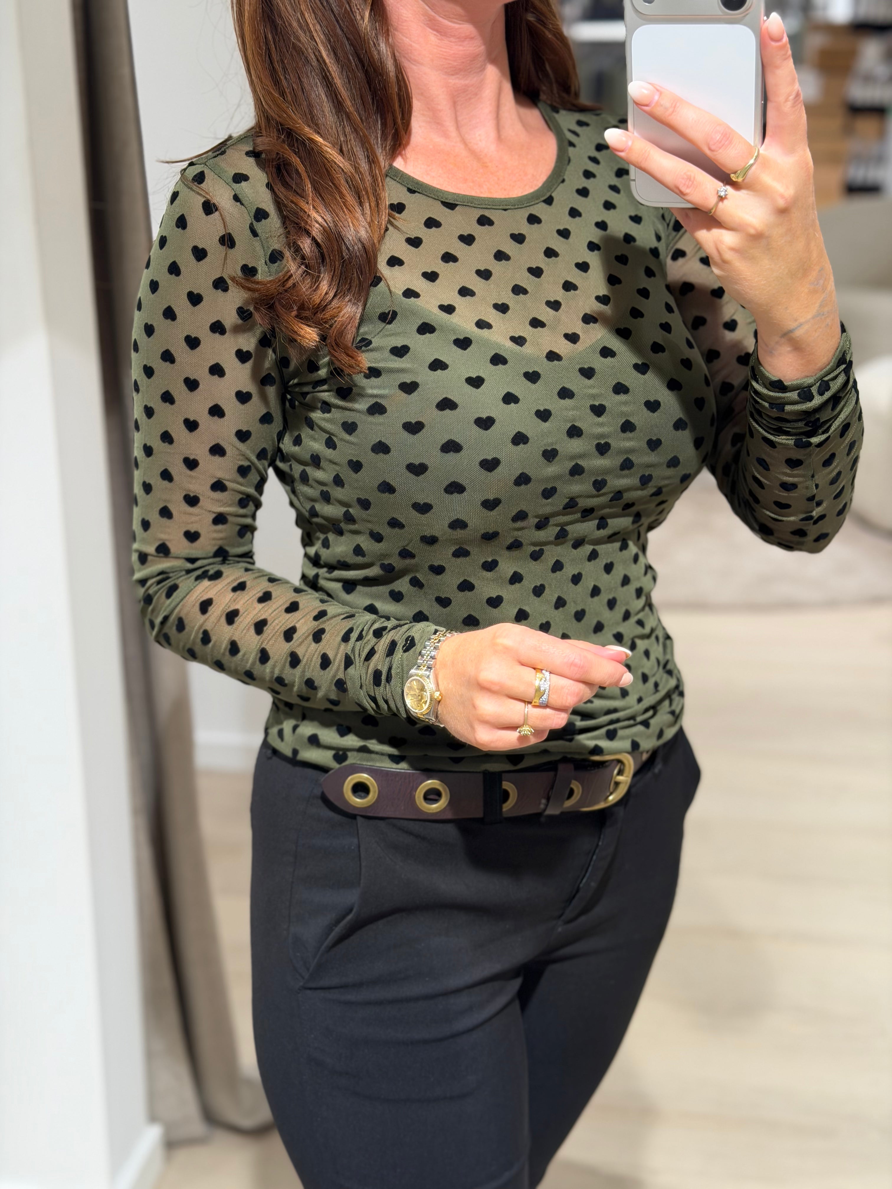 Liberté - Mesh Bluse - Grøn