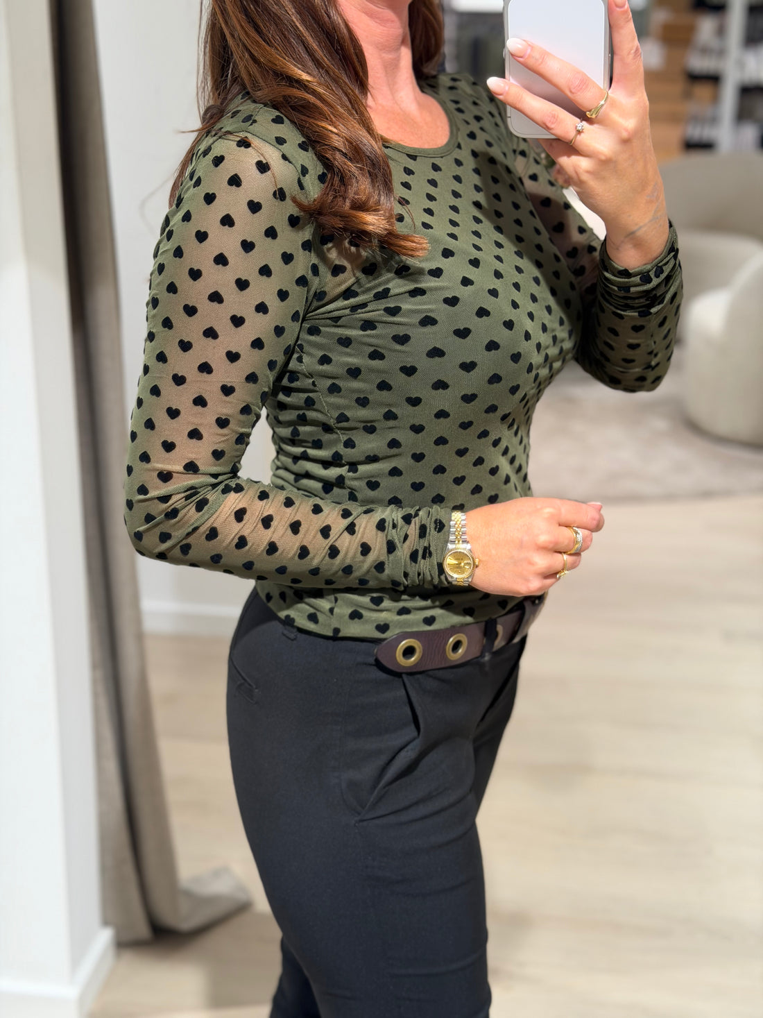 Liberté - Mesh Bluse - Grøn
