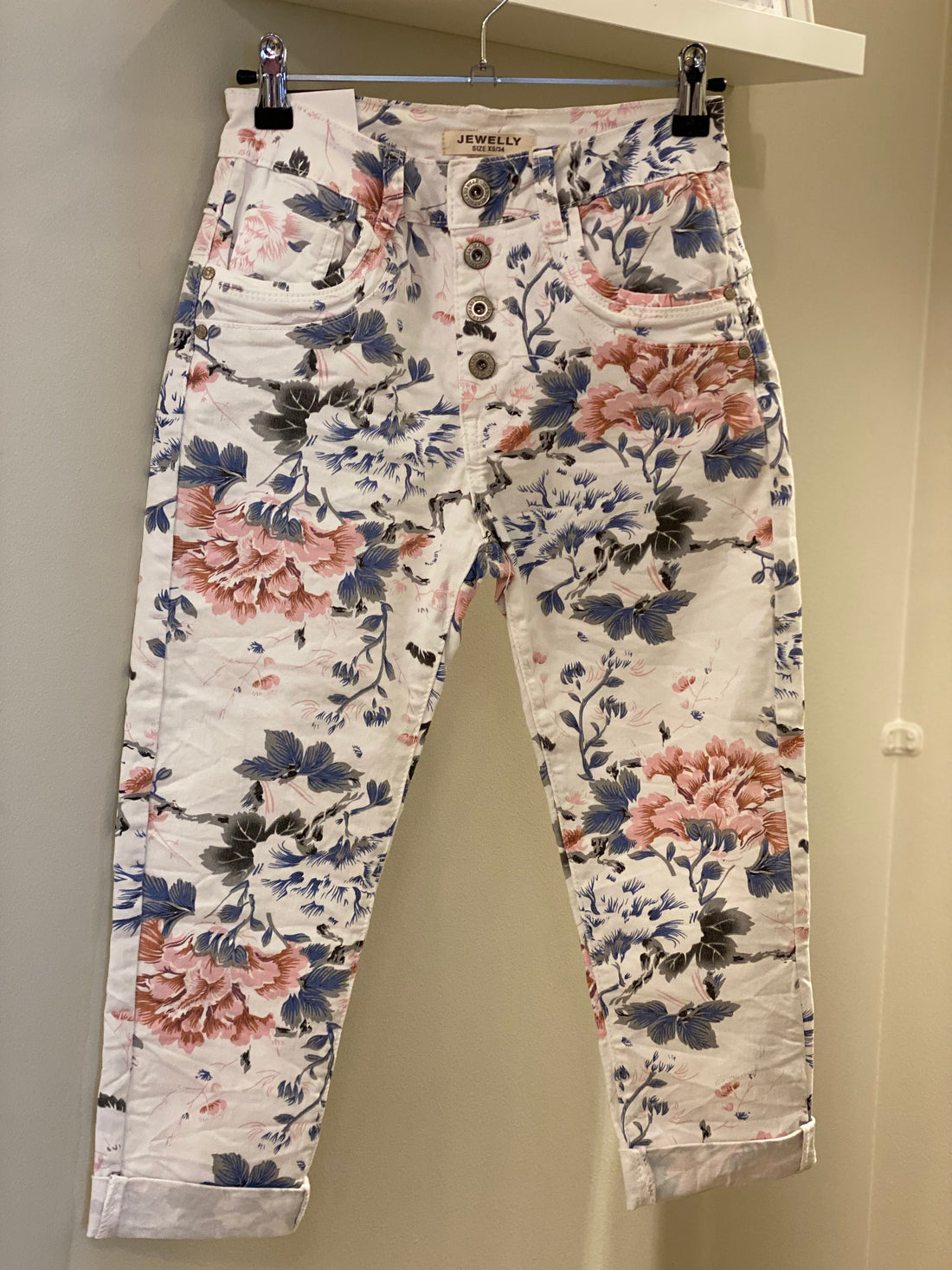 Jewelly - Buks 3/4 - Blomster Mix Blå