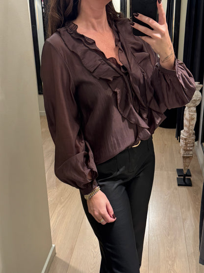 Marta - Skjorte - Chokoladebrun