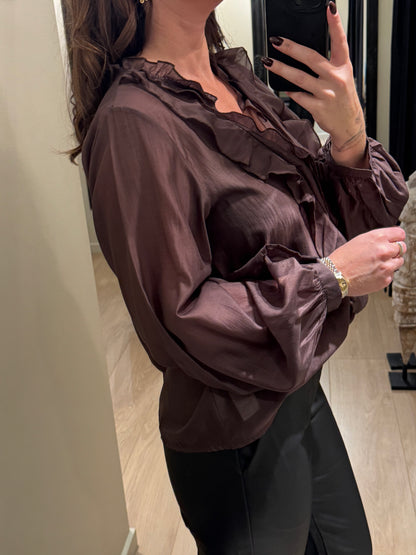 Marta - Skjorte - Chokoladebrun