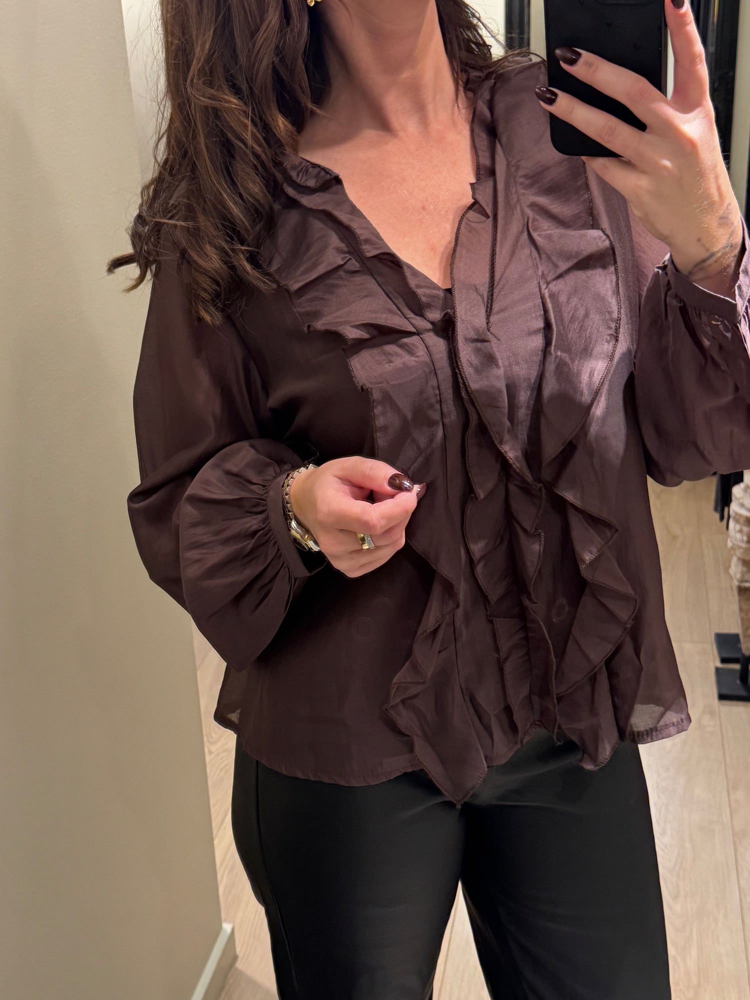 Marta - Skjorte - Chokoladebrun