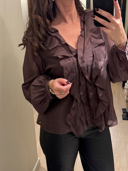 Marta - Skjorte - Chokoladebrun