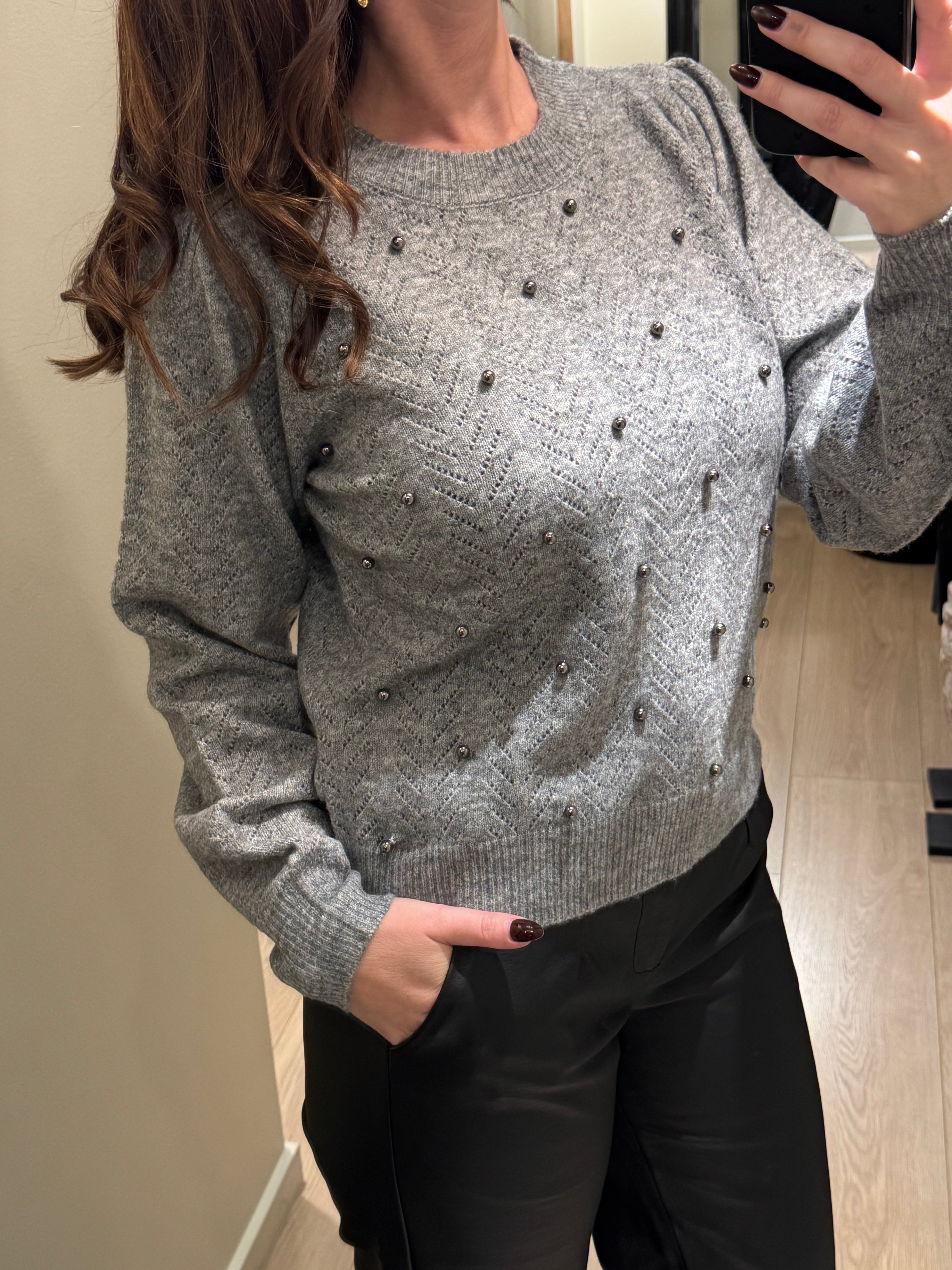 JDY - Hadlee L/S - Strik Grå