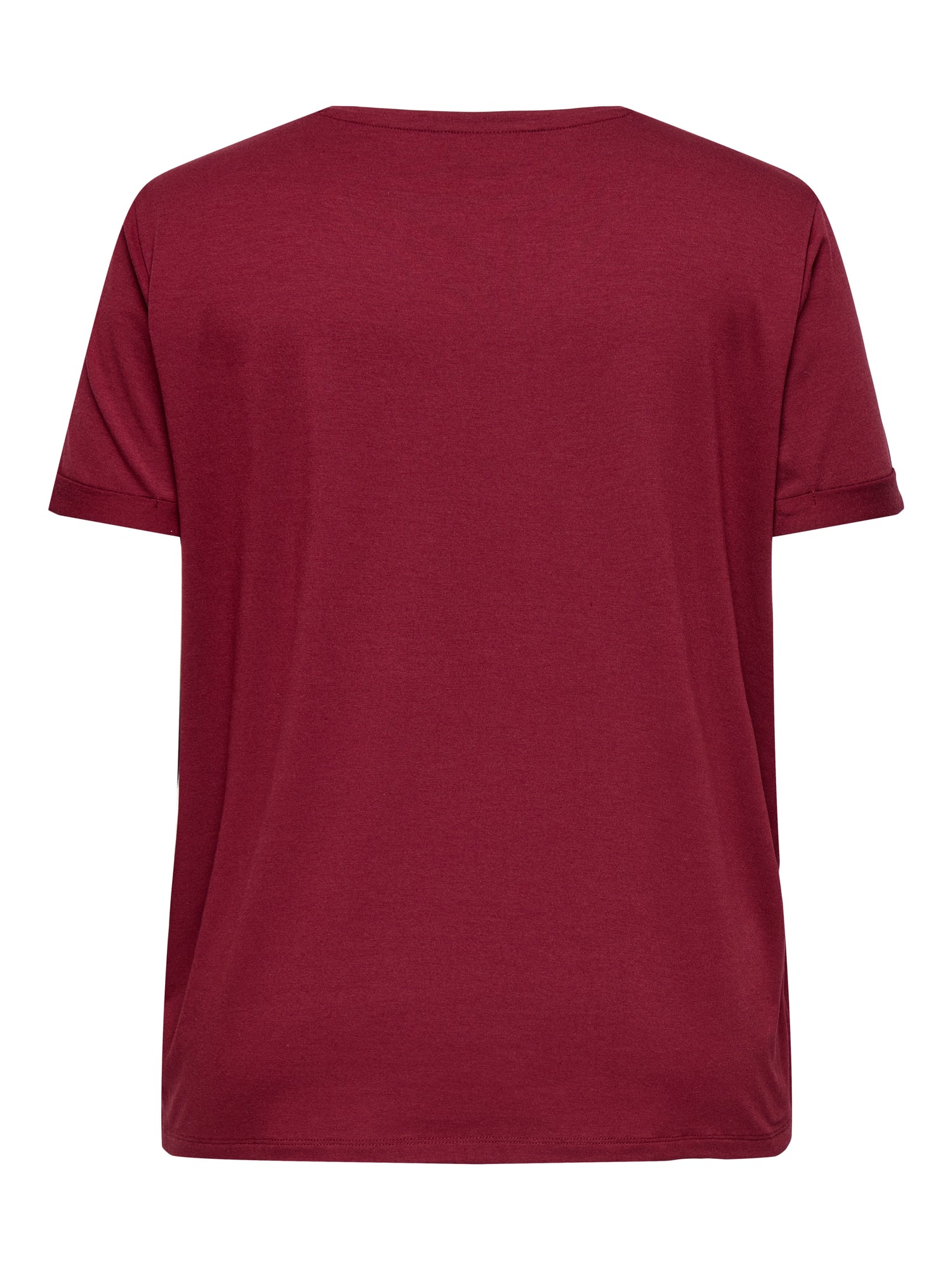 Only Carmakoma - Moster S/S - T-shirt Vinrød