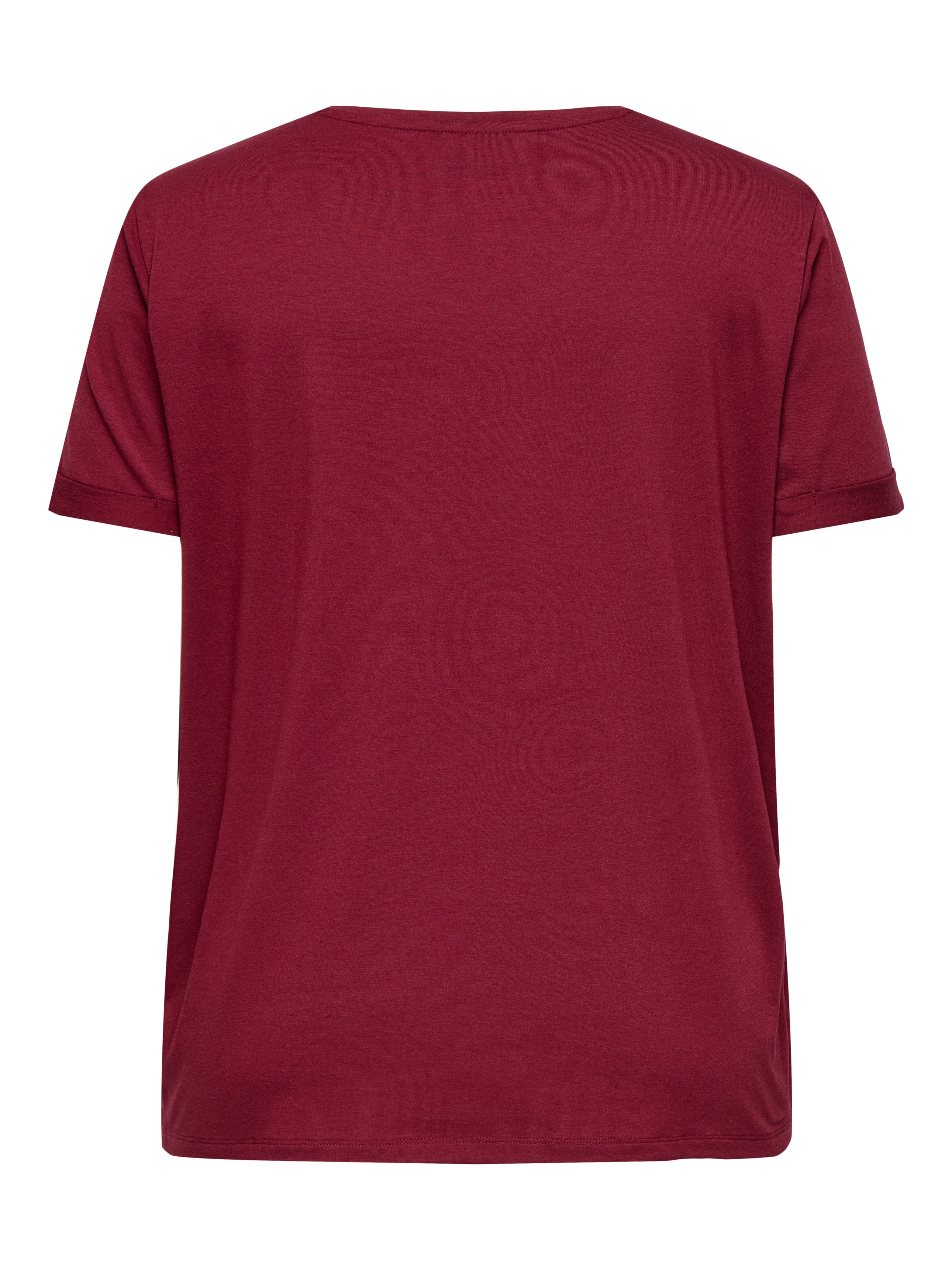 Only Carmakoma - Moster S/S - T-shirt Vinrød