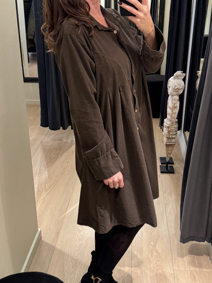 Marta - Missy - Kjole Fløjl Brun