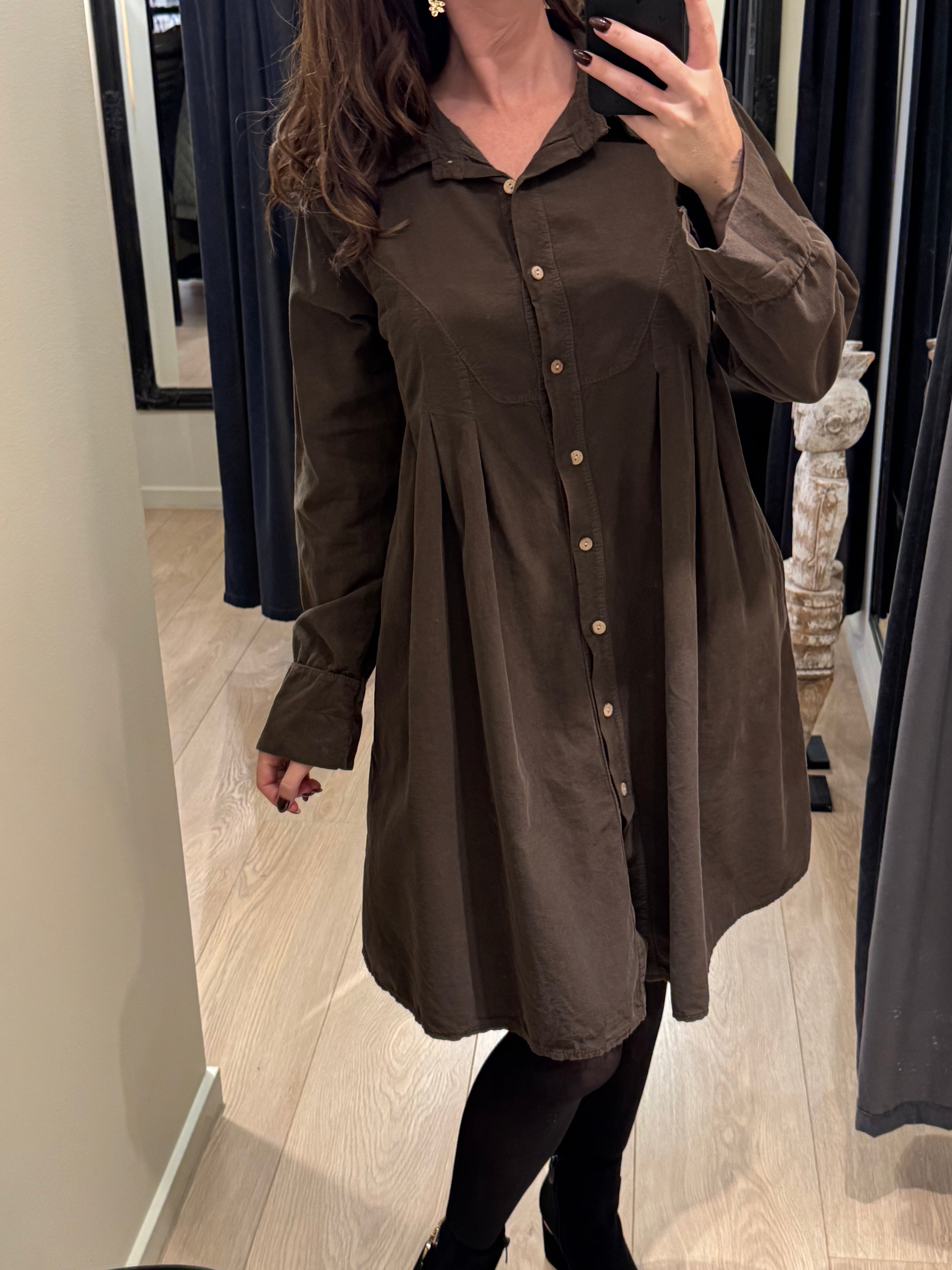 Marta - Missy - Kjole Fløjl Brun