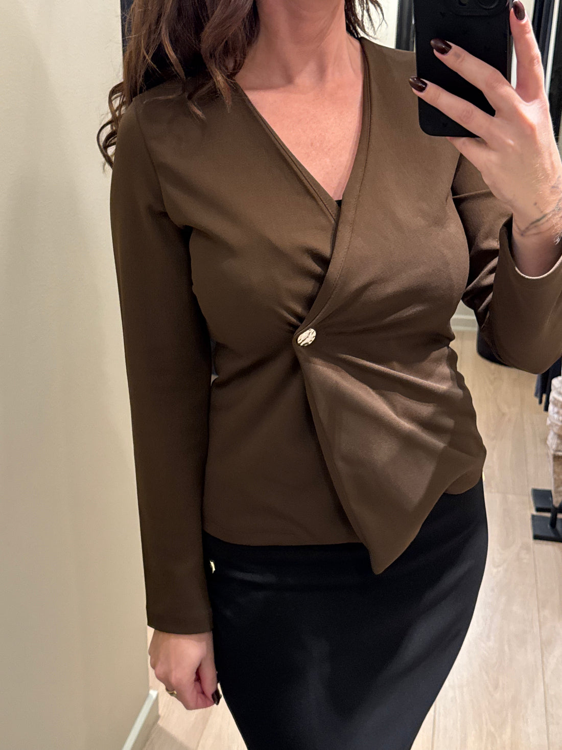 Sisters Point - Glut - Bluse Langærmet Chokoladebrun