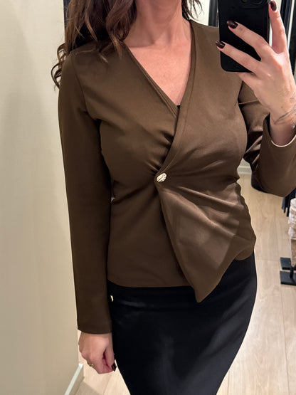 Sisters Point - Glut - Bluse Langærmet Chokoladebrun