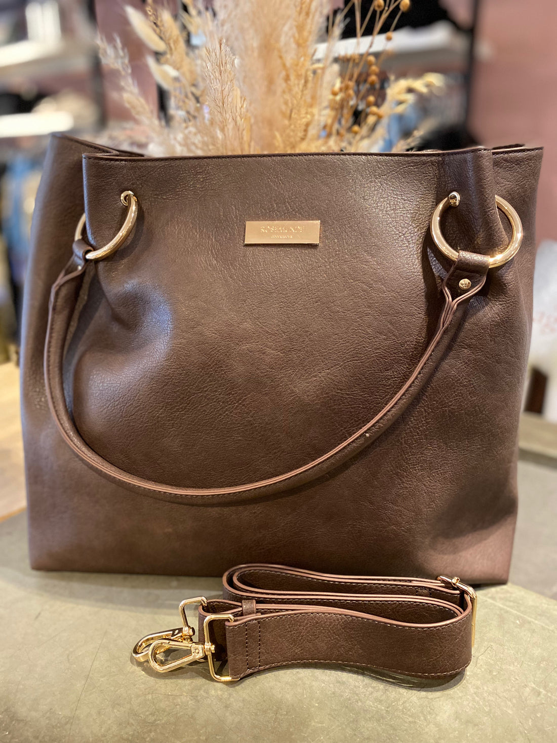 Rosemunde - Shopper - Brun Mørk Ringe
