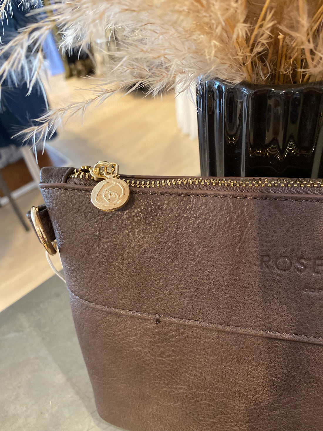 Rosemunde clutch - Brun Mørk M. Guld