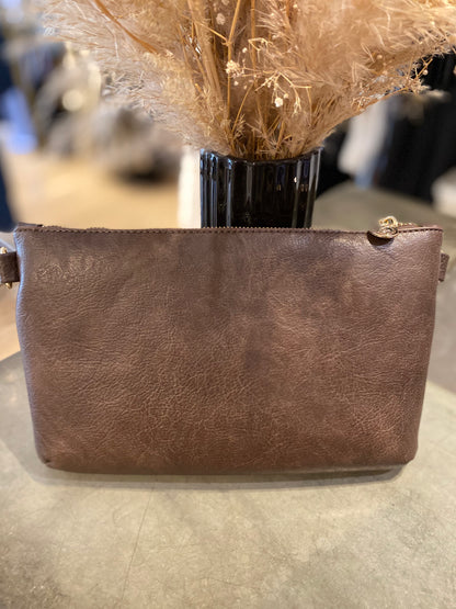 Rosemunde clutch - Brun Mørk M. Guld