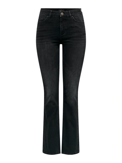 ONLY - Blush - Flared Jeans Sort 34 Benlængde