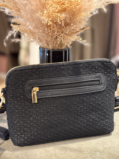 Rosemunde - Quiltet taske - Sort m. guld