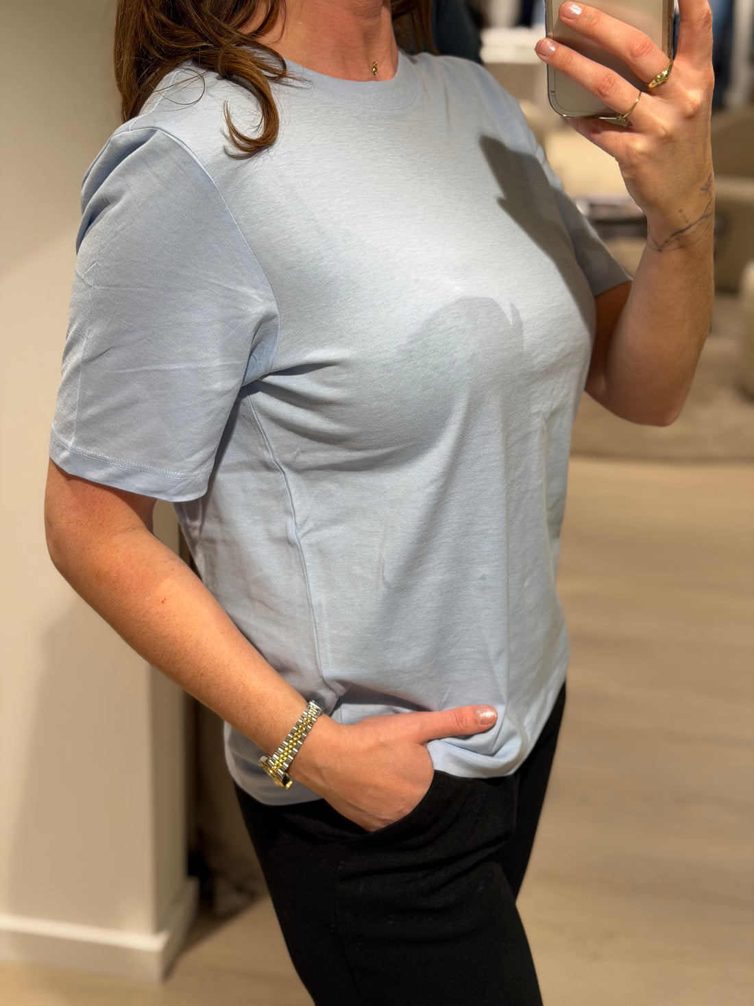 ONLY - Happy - T-shirt Lyseblå