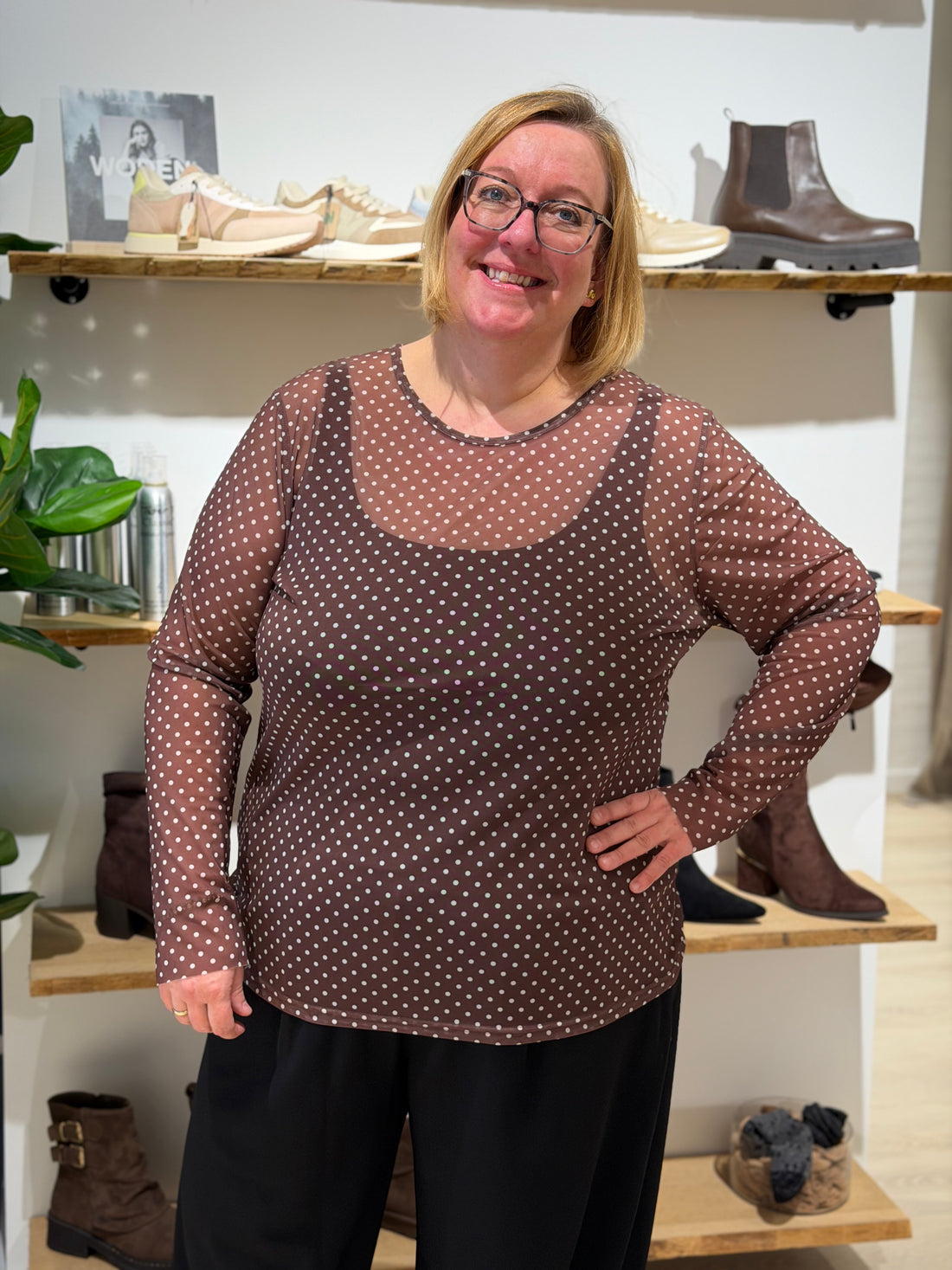 Cassiopeia - Gwenna Mesh - Bluse Choko