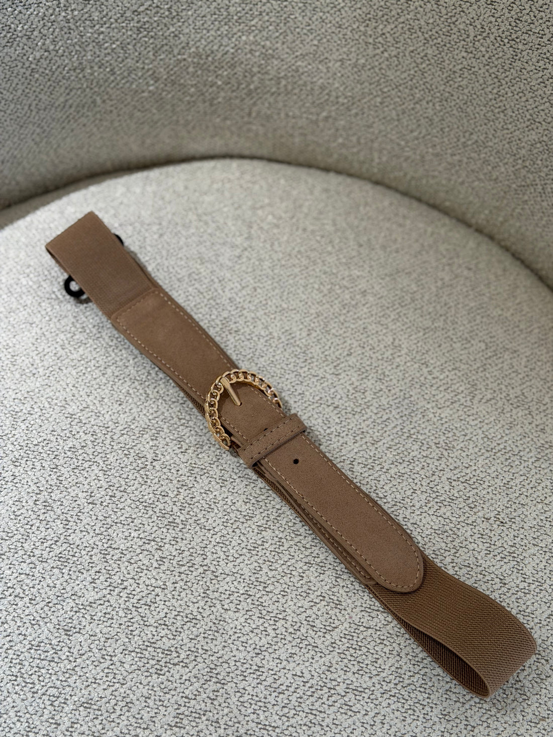 By Lagoni - Elastik bælte - Beige m. guldspænde