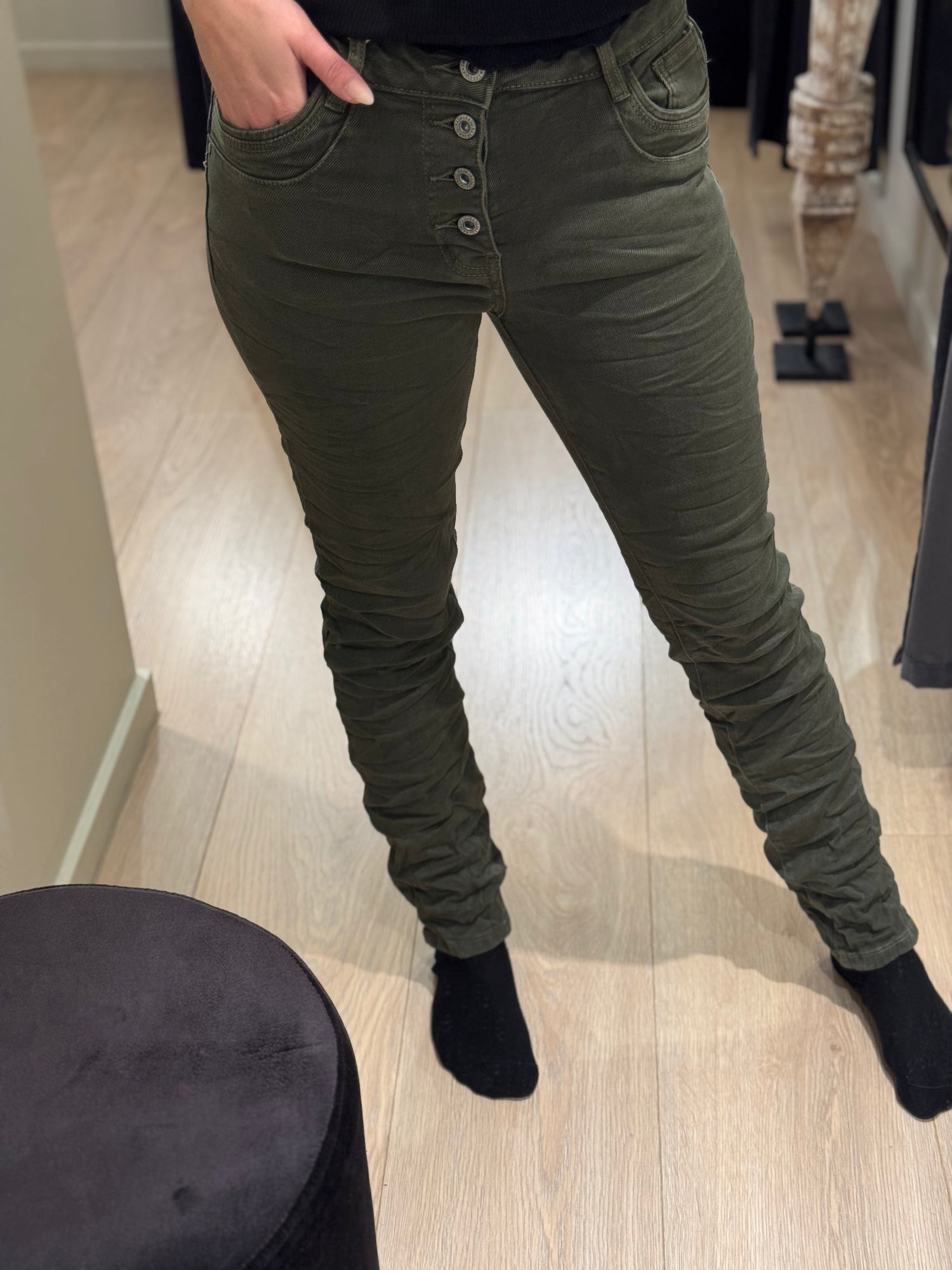 Jewelly - Jeans - Grøn Knapper