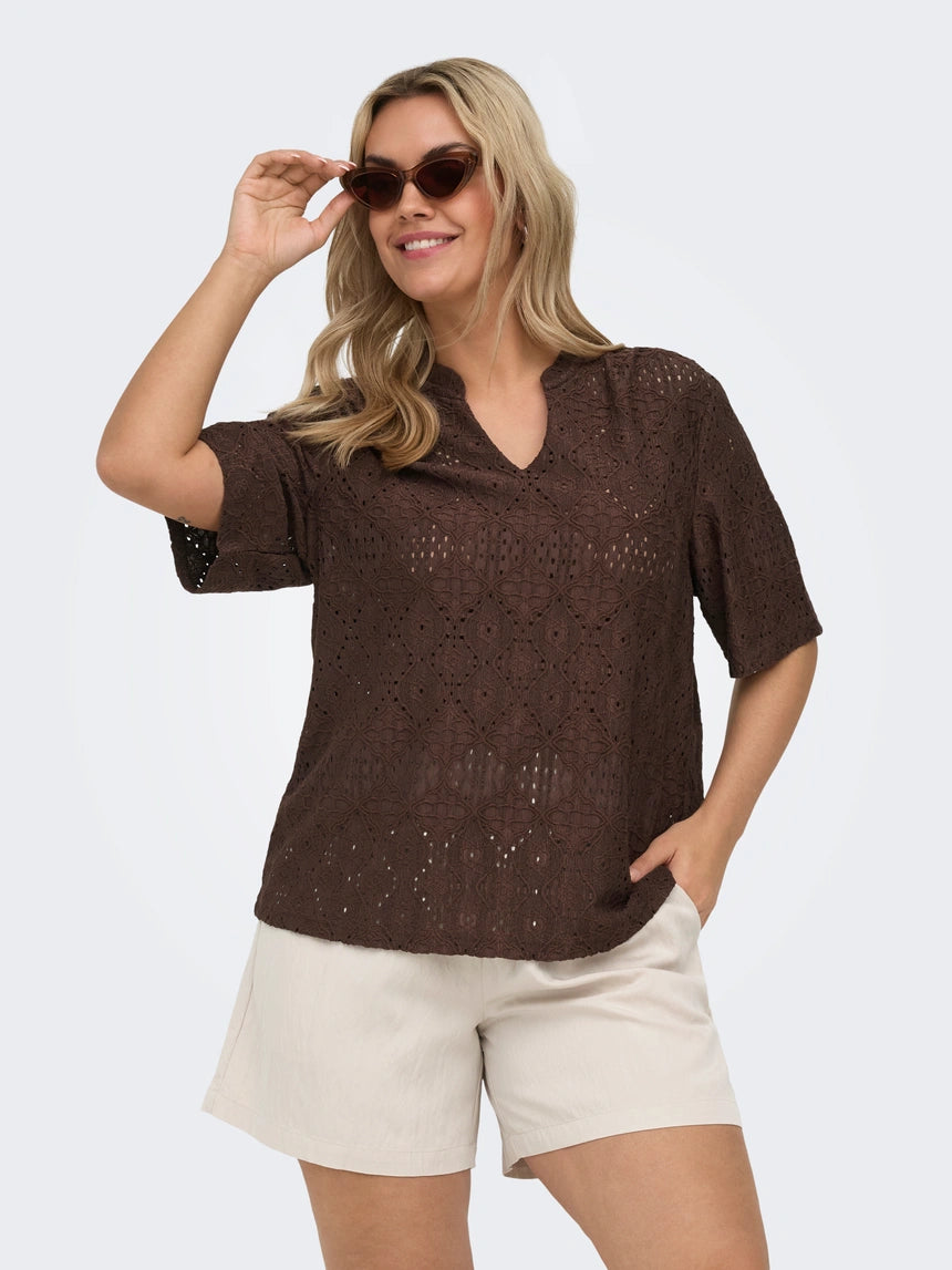 Only Carmakoma - Hellen - Bluse Brun