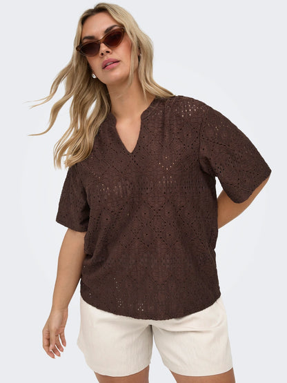 Only Carmakoma - Hellen - Bluse Brun