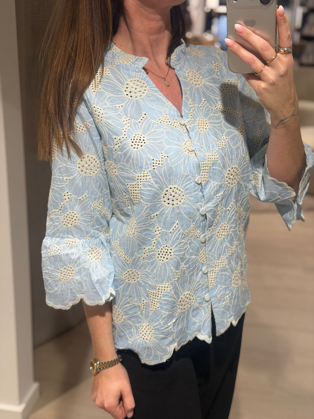 Ofelia - Zyra - Bluse Lyseblå