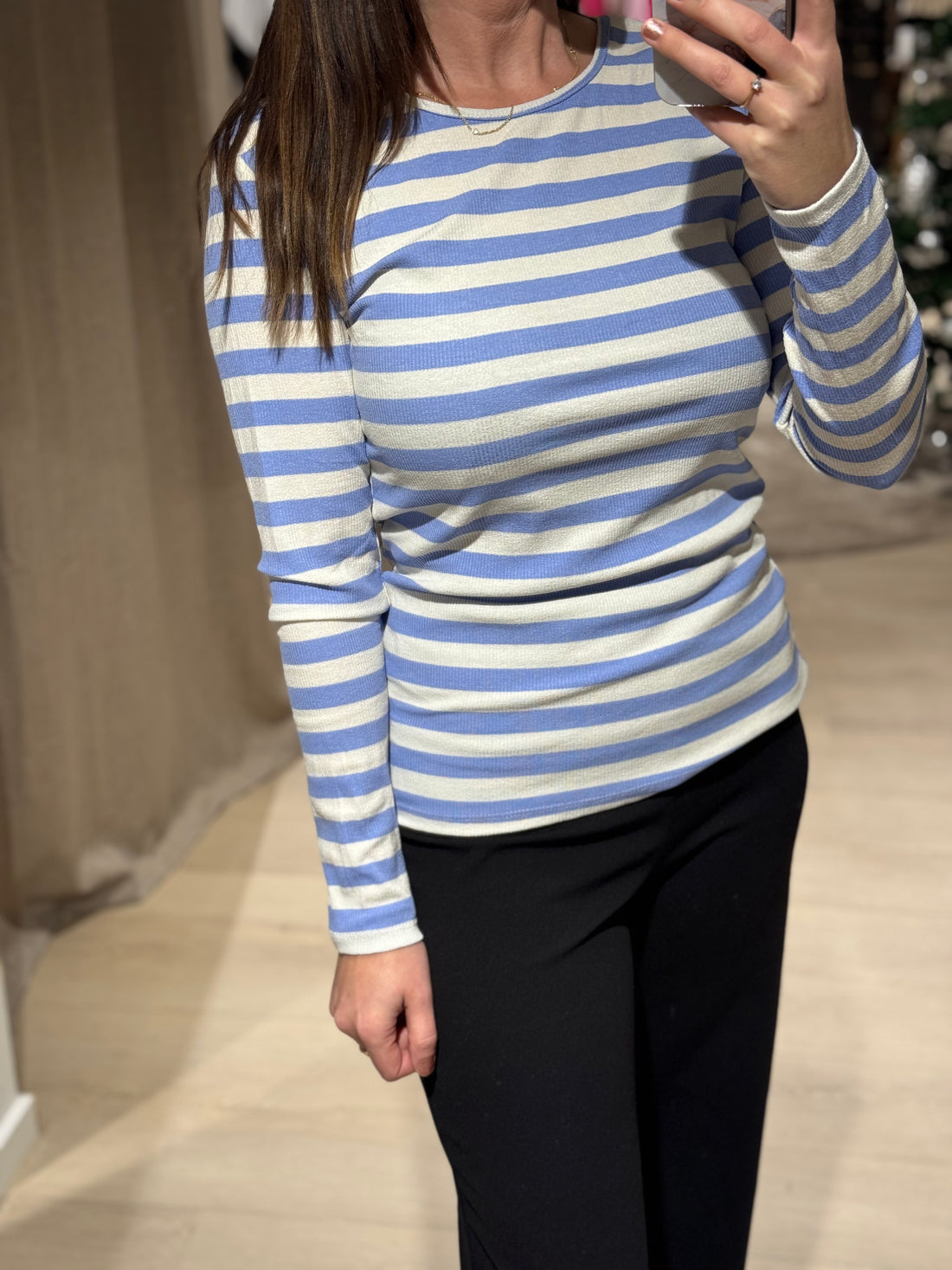 Marta - Begonia - Rib Blå