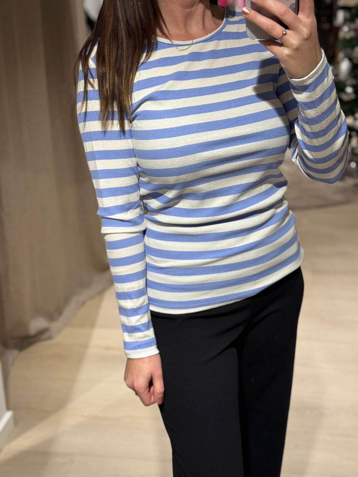 Marta - Begonia - Rib Blå