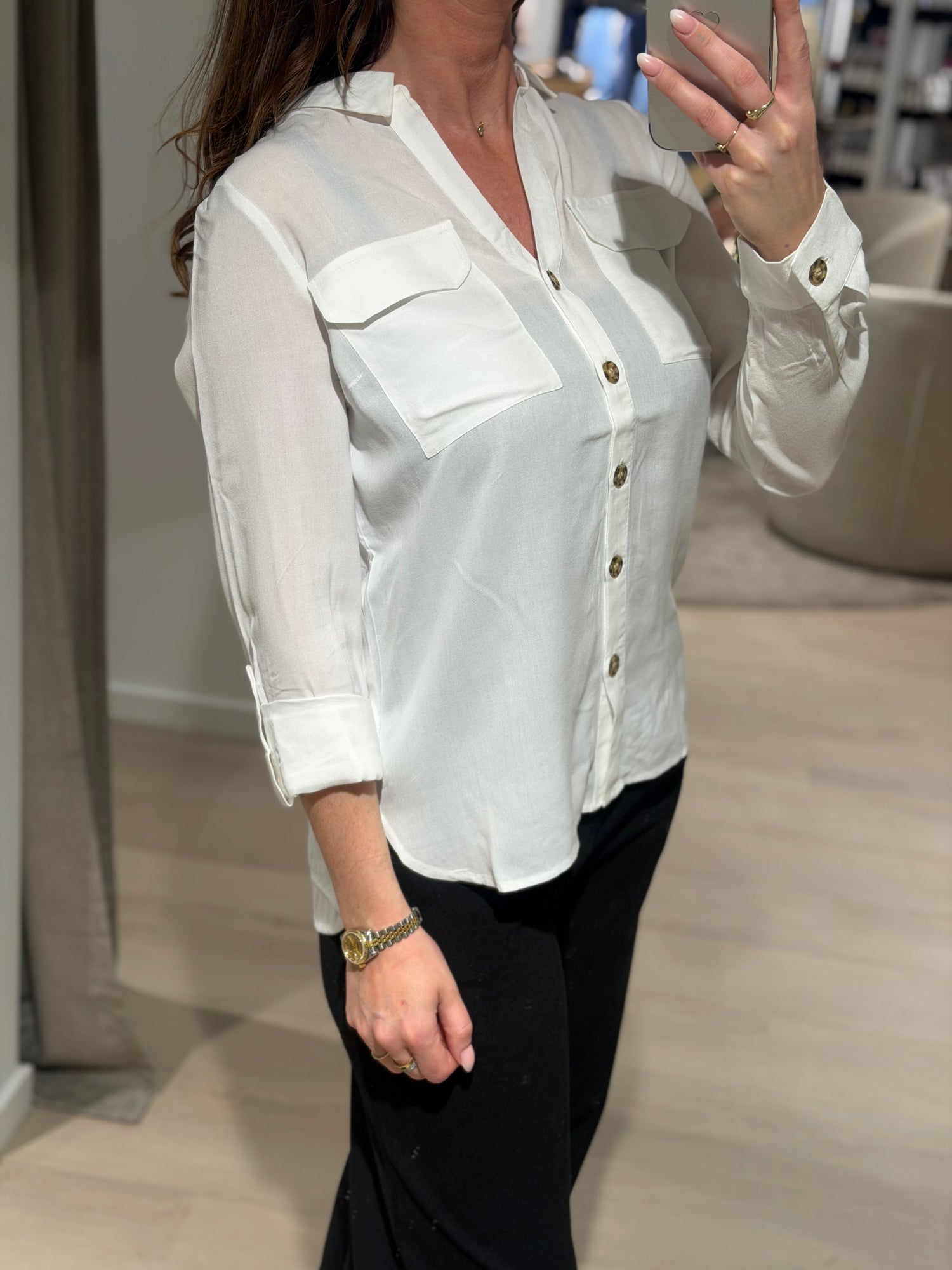Vero Moda -Bumpy - Skjorte Hvid