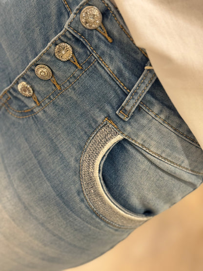 Karostar - Buks 3/4 - Denim Palietter