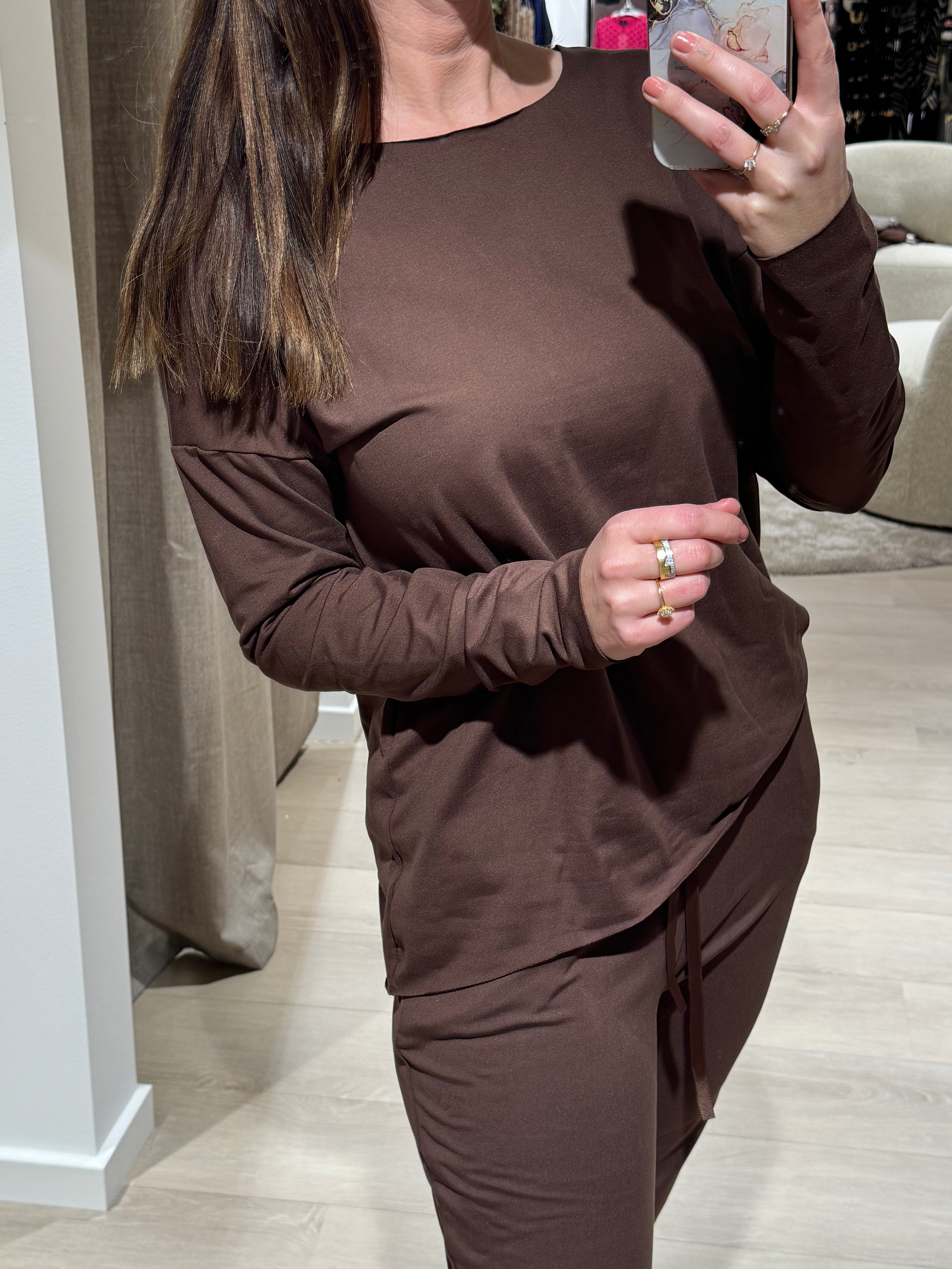 Alma - Fleece Bluse - Brun