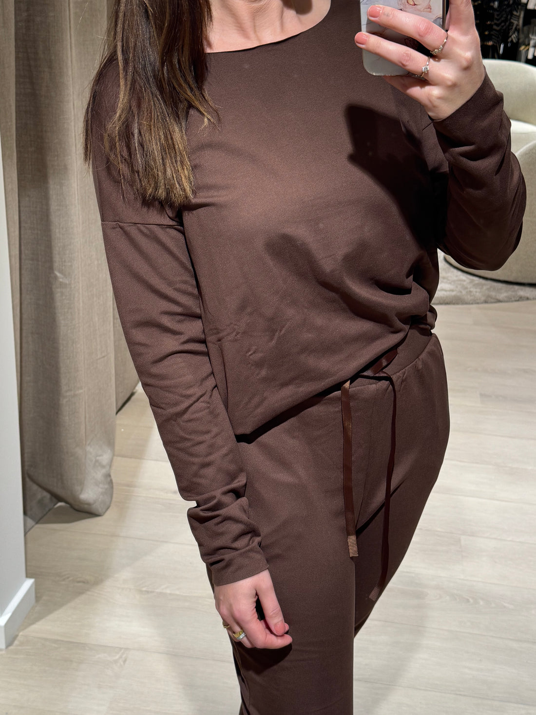 Alma - Fleece Bluse - Brun