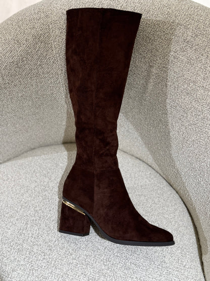 By Lagoni - Støvle - Lang choko m. guld