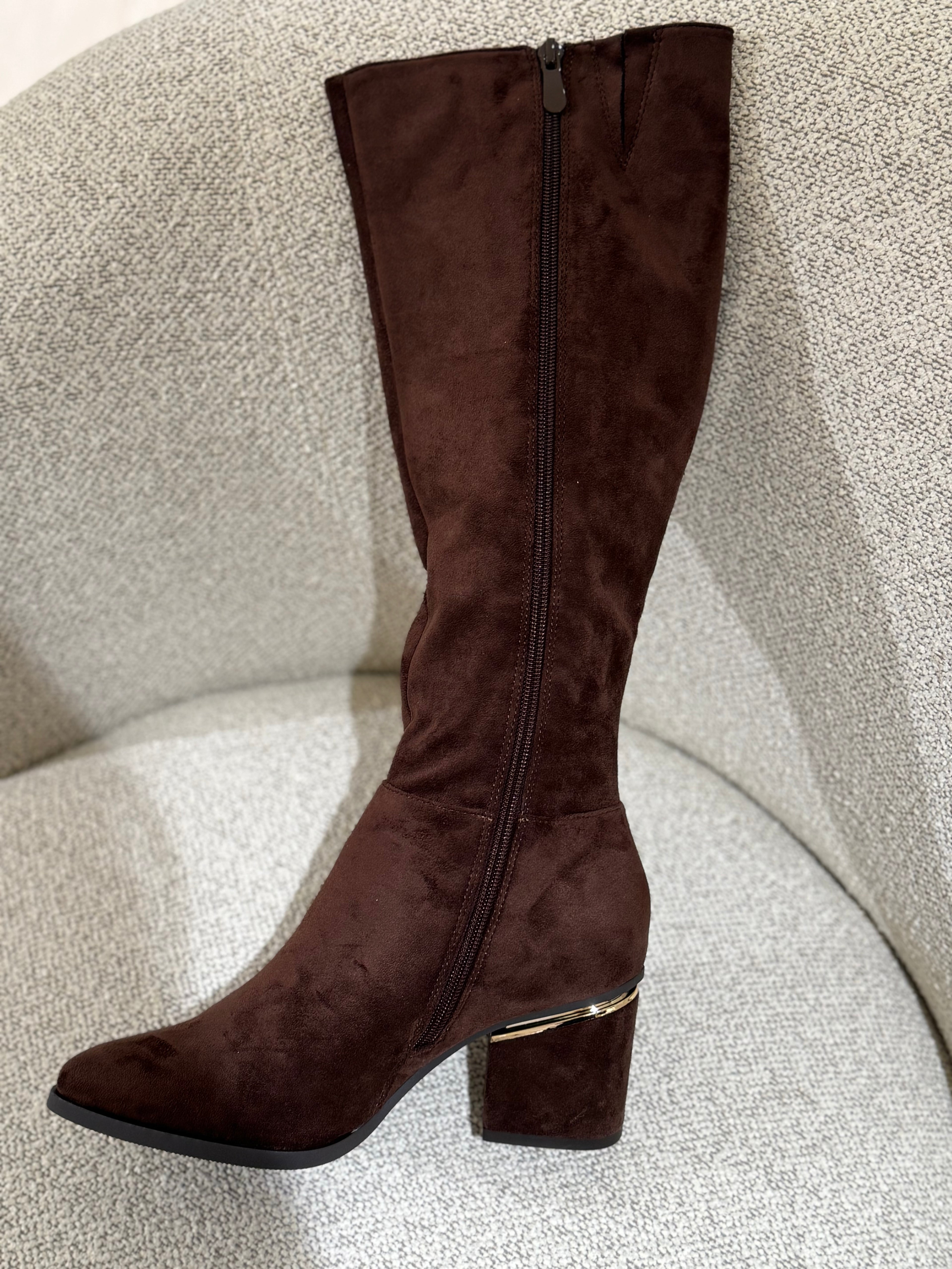 By Lagoni - Støvle - Lang choko m. guld