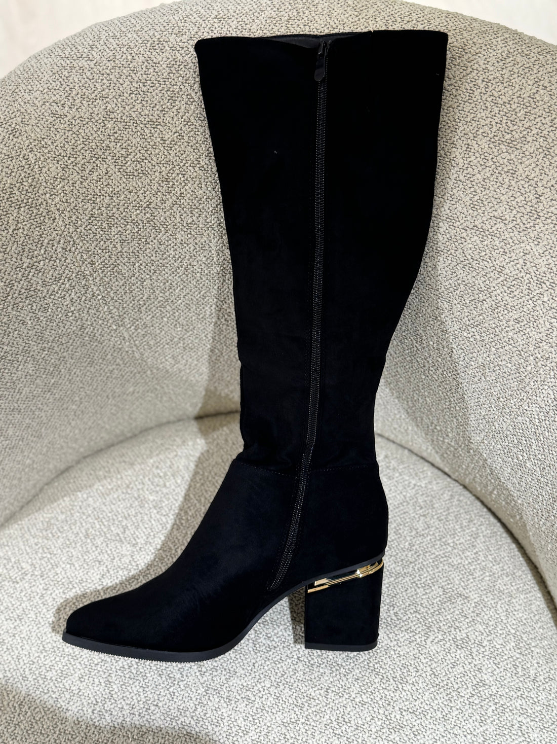 By Lagoni - Støvle - Lang sort m. guld