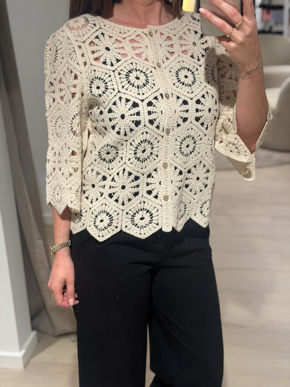 JDY - Emmelie - Cardigan - Råhvid