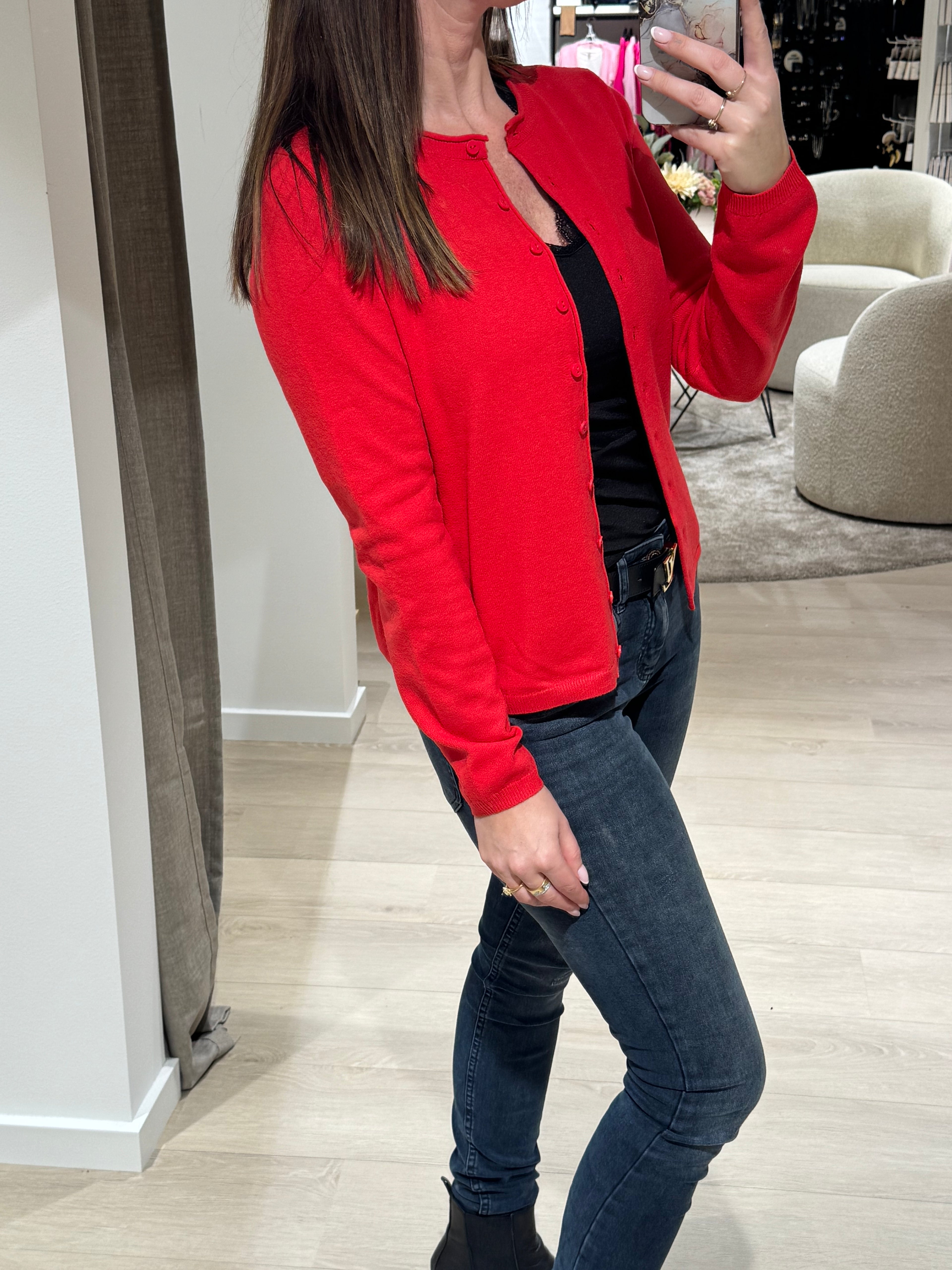 Only - Loyal - Stik cardigan Rød