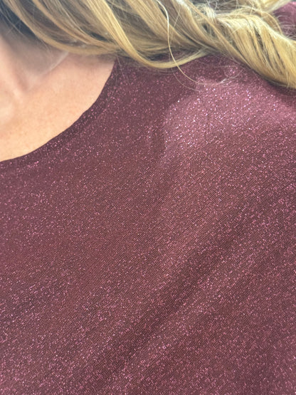 ONLY - Moster - T-shirt Vinrød Glitter