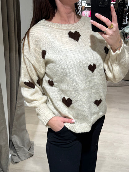 Marta - Clover - Råhvid med brun