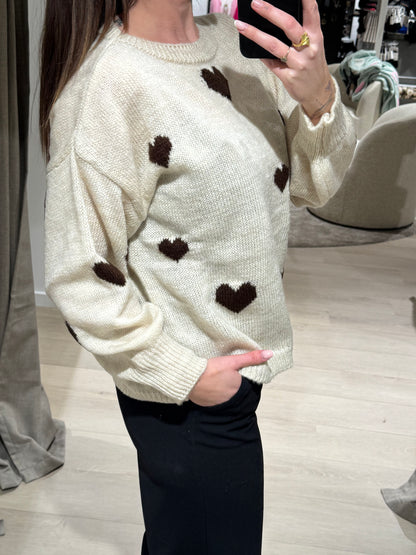 Marta - Clover - Råhvid med brun