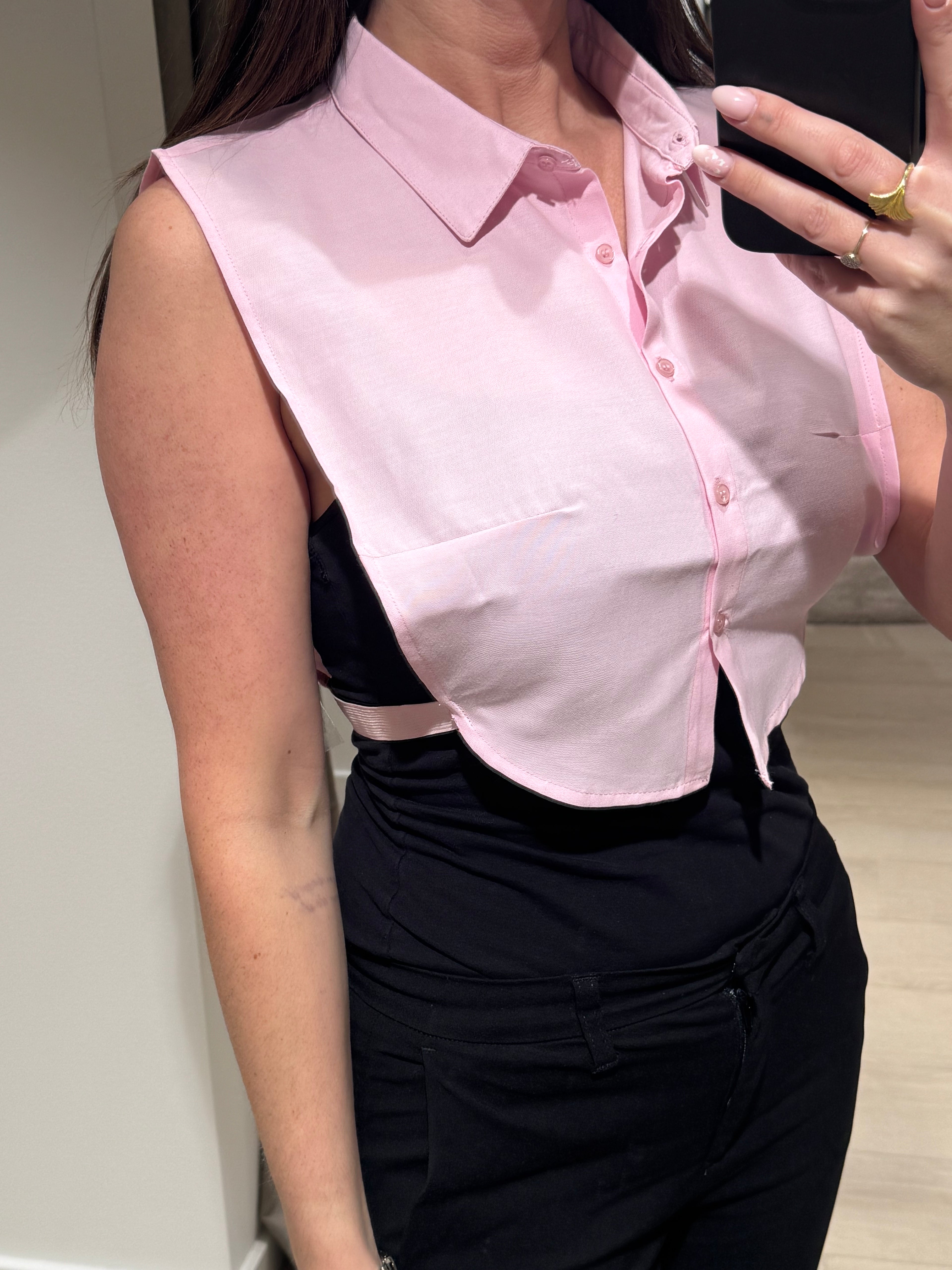 Ofelia - Halv krave - Lyserød