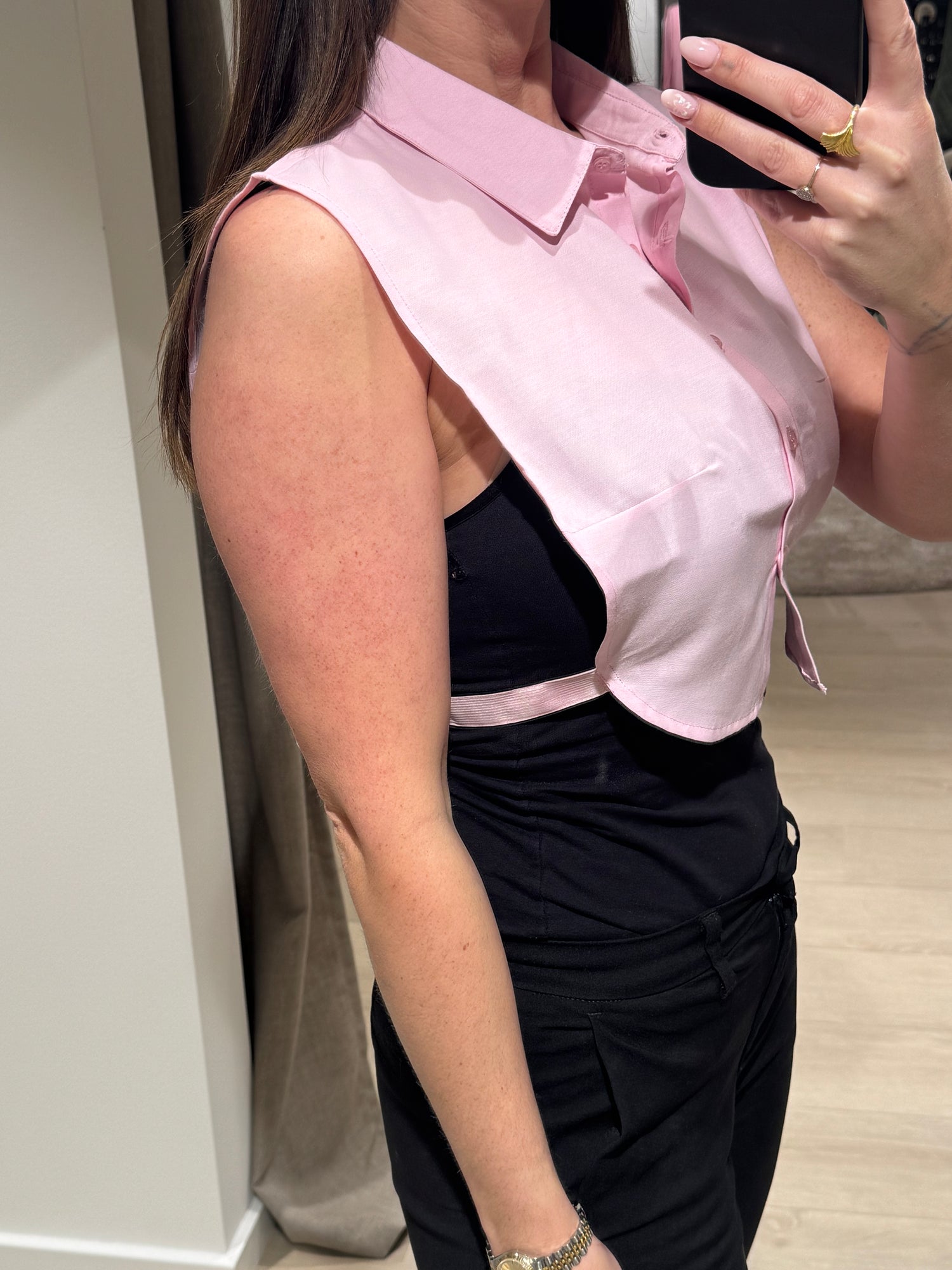 Ofelia - Halv krave - Lyserød