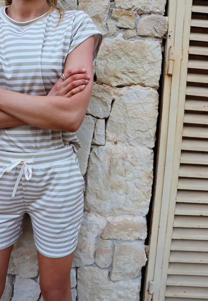 Liberte - Alma shorts - Beige strib